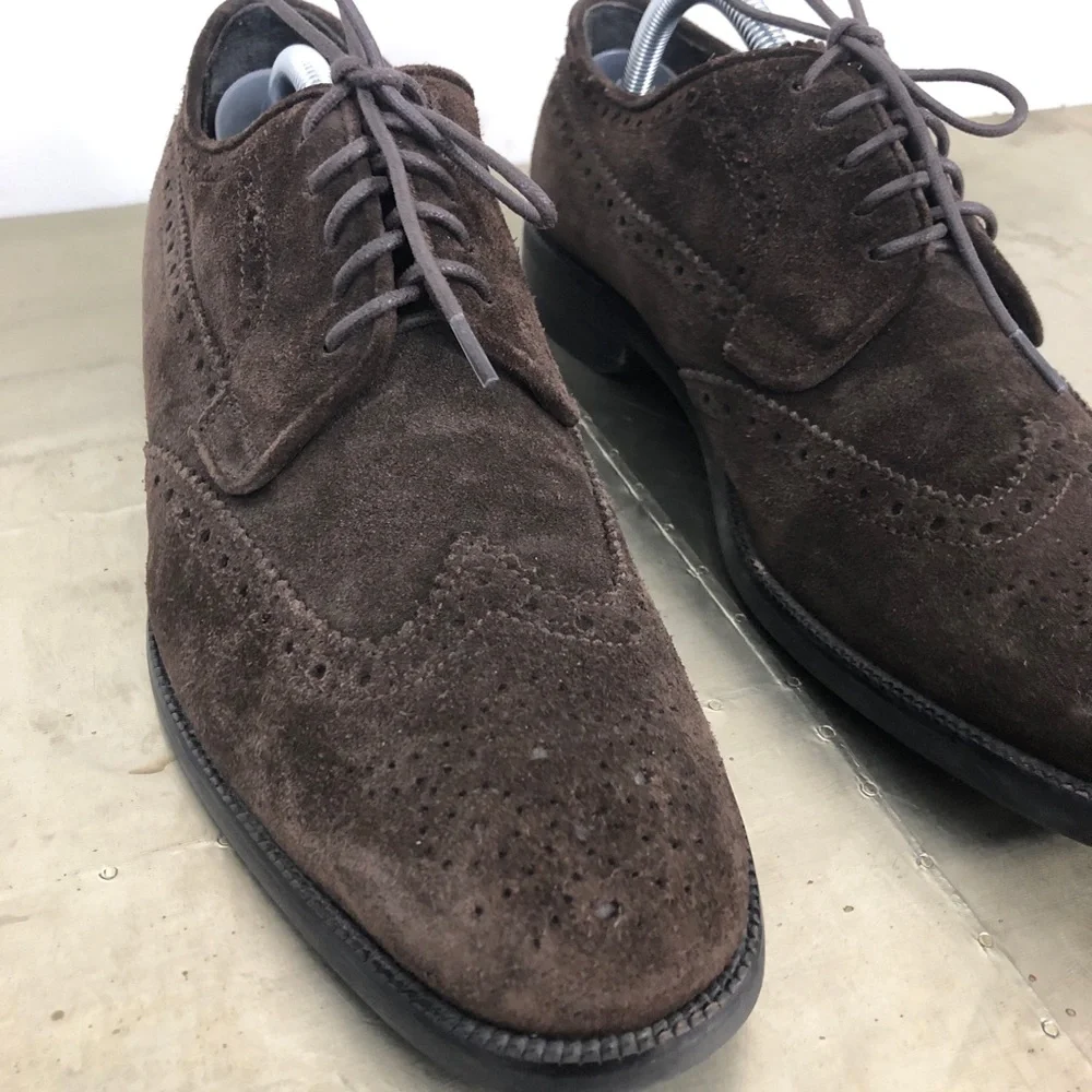 Saks Fifth Avenue Suede Brogue Wingtip Loafer - Picture 4 of 7